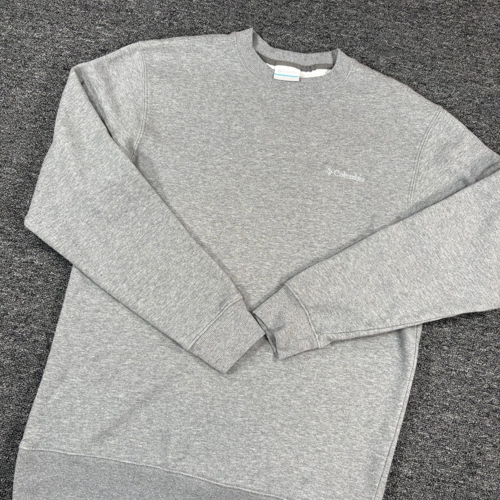Columbia Sweatshirt Mens Medium Gray Crewneck Fleece Pullover Hiking Outdoor
